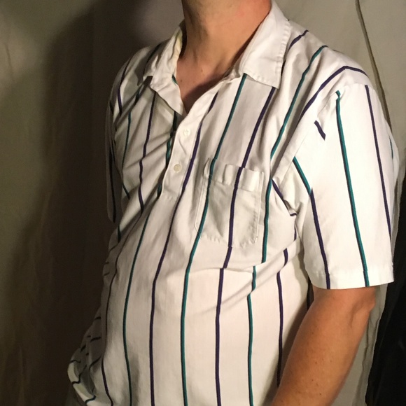 Hill & Archer Polo Shirt size XXL White w/stripes - Picture 2 of 4